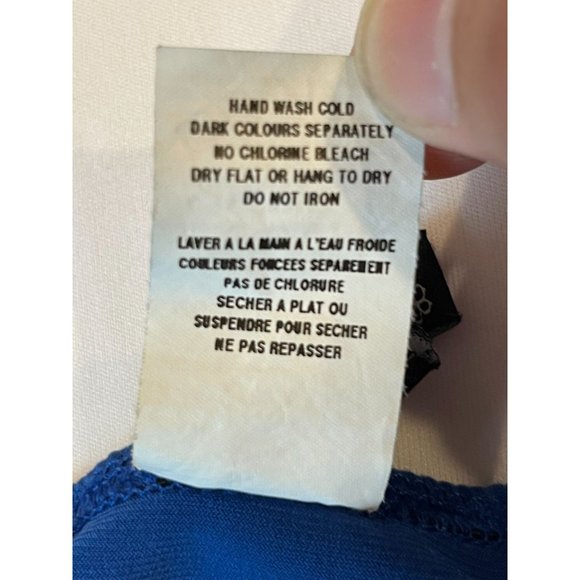 Molli & Mia Women Faux Wrap Twist Front Tank Top Sleeveless Backless Navy Small - Picture 7 of 7